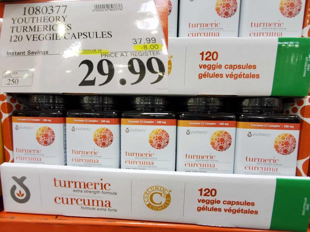 1080377 YOUTHEORY TUMERIC ES 120 VEGGIE CAPSULES 8 00 INSTANT SAVINGS