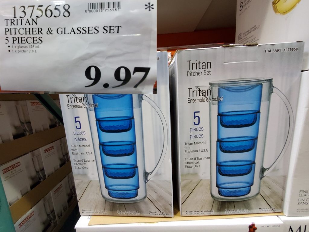 1375658 TRITAN PITCHER GLASSES SET 5 PIECES 9 97 Costco East Fan Blog