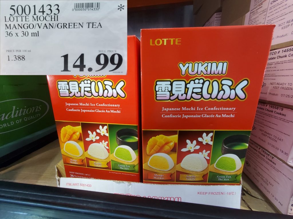 5001433 LOTTE MOCHI MANGO VAN GREEN TEA 36 X 30 ML 14 99 Costco East