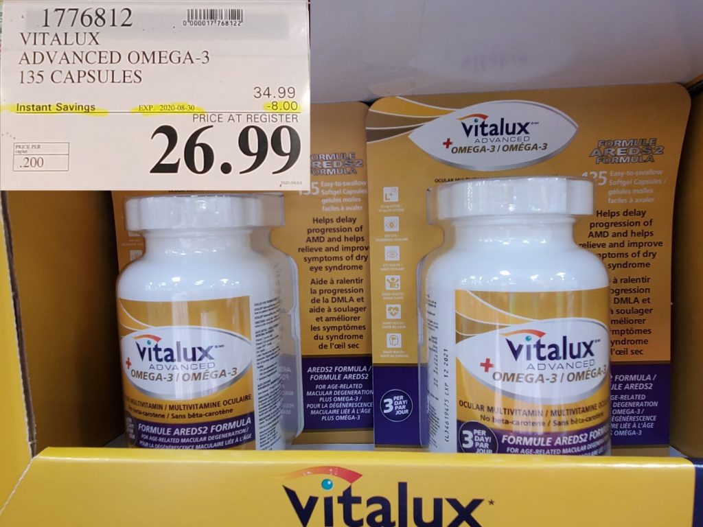 1776812 VITALUX ADVANCED OMEGA 3 135 CAPSULES 8 00 INSTANT SAVINGS