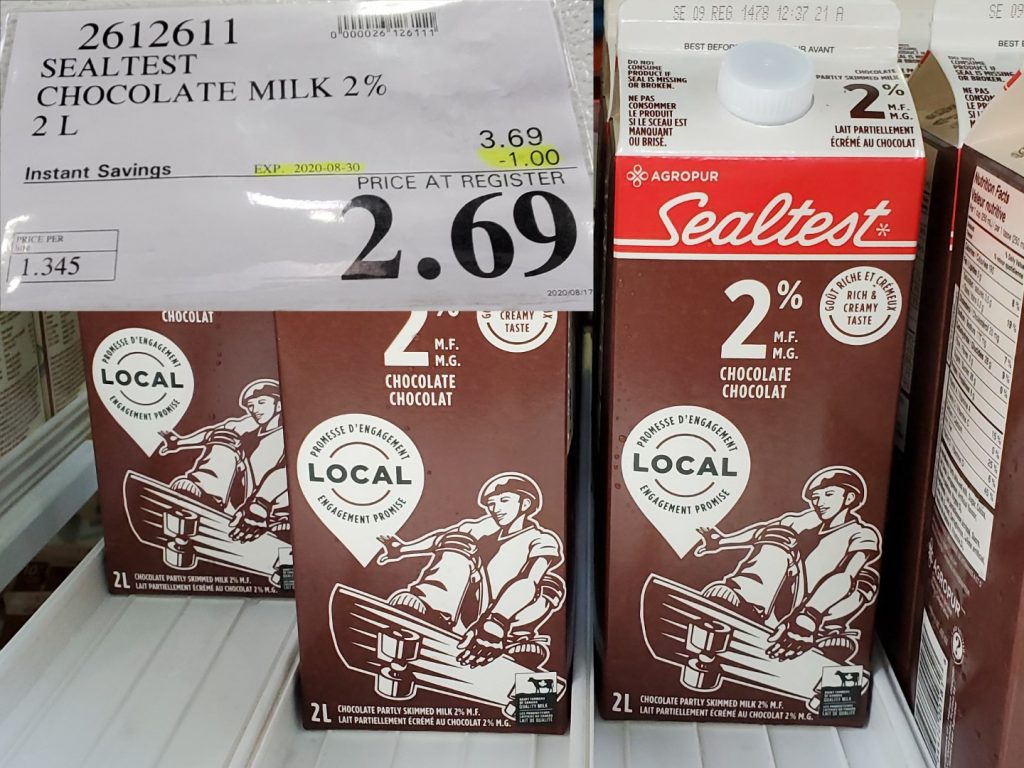 2612611 SEALTEST CHOCOLATE MILK 2 2 L 1 00 INSTANT SAVINGS EXPIRES ON