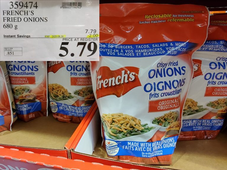 359474 FRENCH S FRIED ONIONS 680 G 2 00 INSTANT SAVINGS EXPIRES ON 2020 08 30 5 79 Costco East