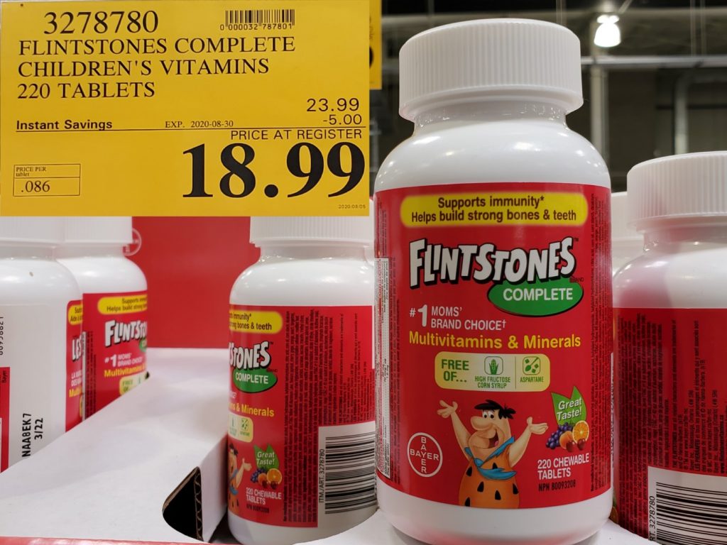 3278780 FLINTSTONES COMPLETE CHILDREN S VITAMINS 220 TABLETS 5 00