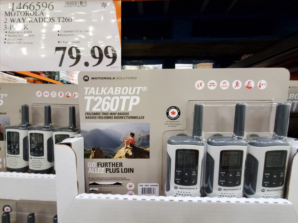 1466596 MOTOROLA 2 WAY RADIOS T 260 3 PACK 79 99 Costco East Fan Blog