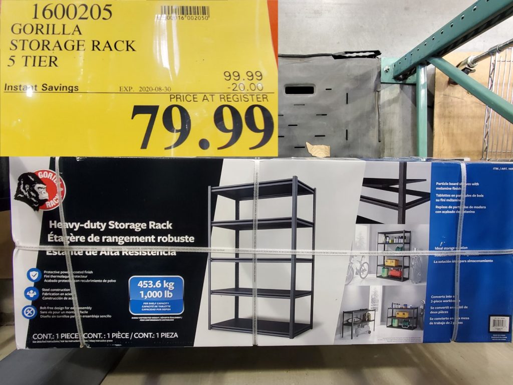 1600205 GORILLA STORAGE RACK 5 TIER 20 00 INSTANT SAVINGS EXPIRES ON