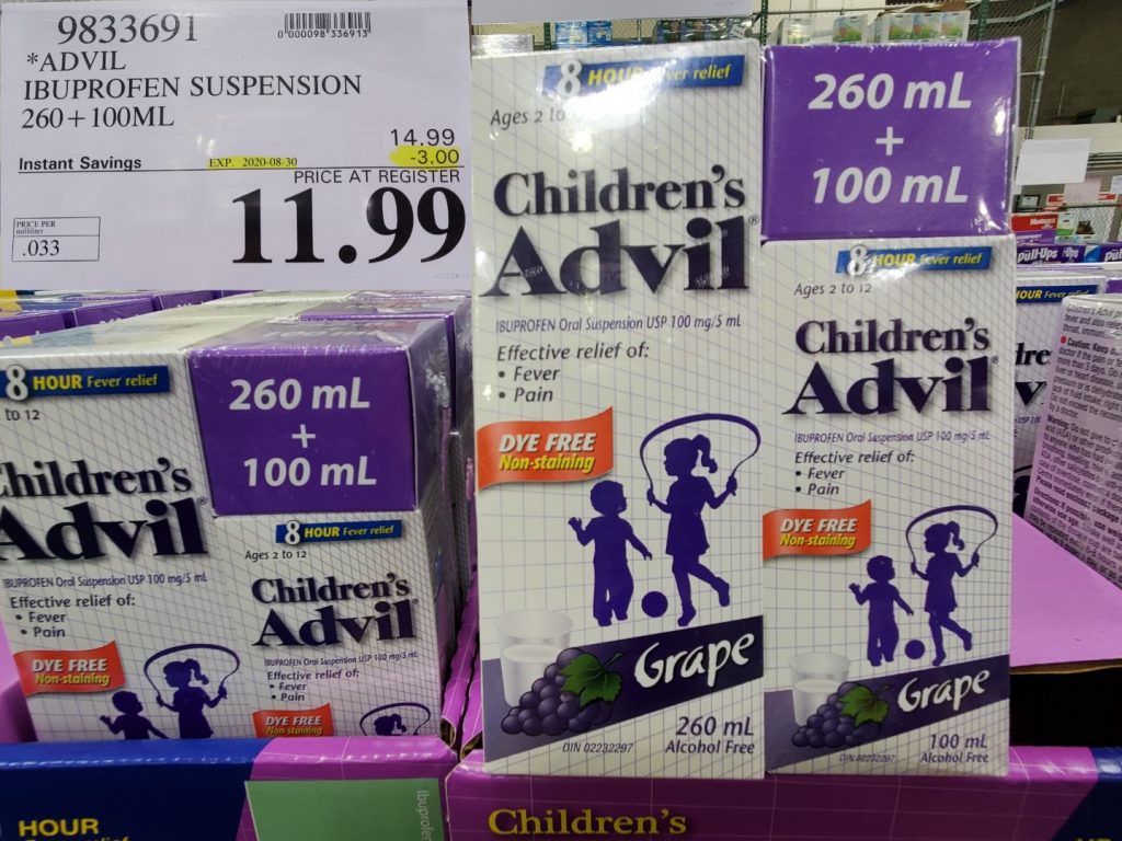9833691 ADVIL IBUPROFEN SUSPENSION 260 100ML 3 00 INSTANT SAVINGS