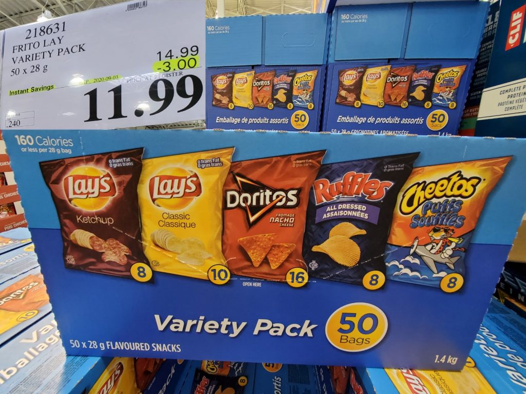 218631 FRITO LAY VARIETY PACK 50 x 28 g 3 00 INSTANT SAVINGS EXPIRES ON