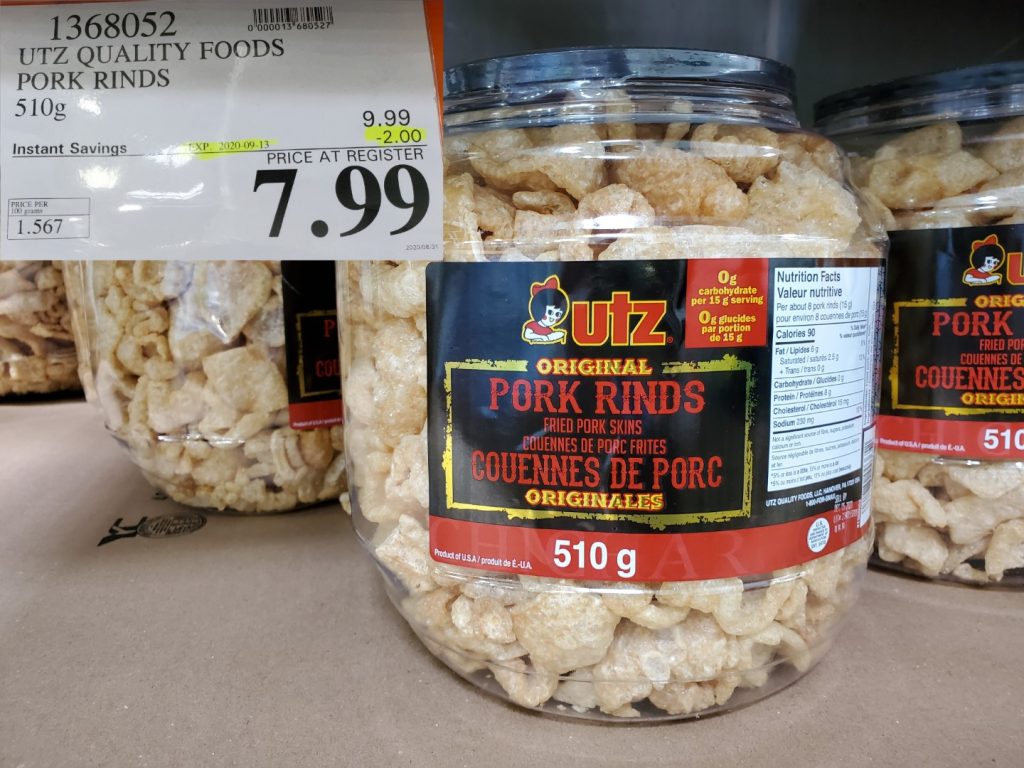 1368052 UTZ QUALITY FOODS PORK RINDS 510G 2 00 INSTANT SAVINGS EXPIRES