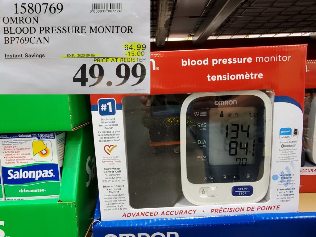 1580769 OMRON BLOOD PRESSURE MONITOR BP769CAN 15 00 INSTANT SAVINGS