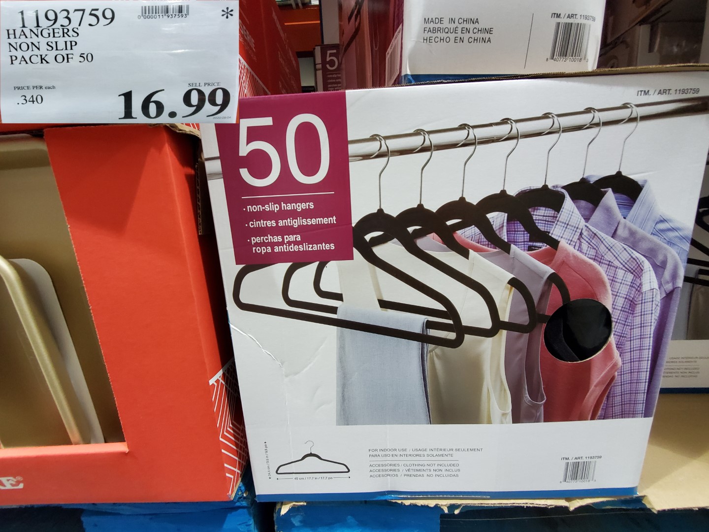 Costco Buys - I spotted flocked non-slip hanger 50-packs