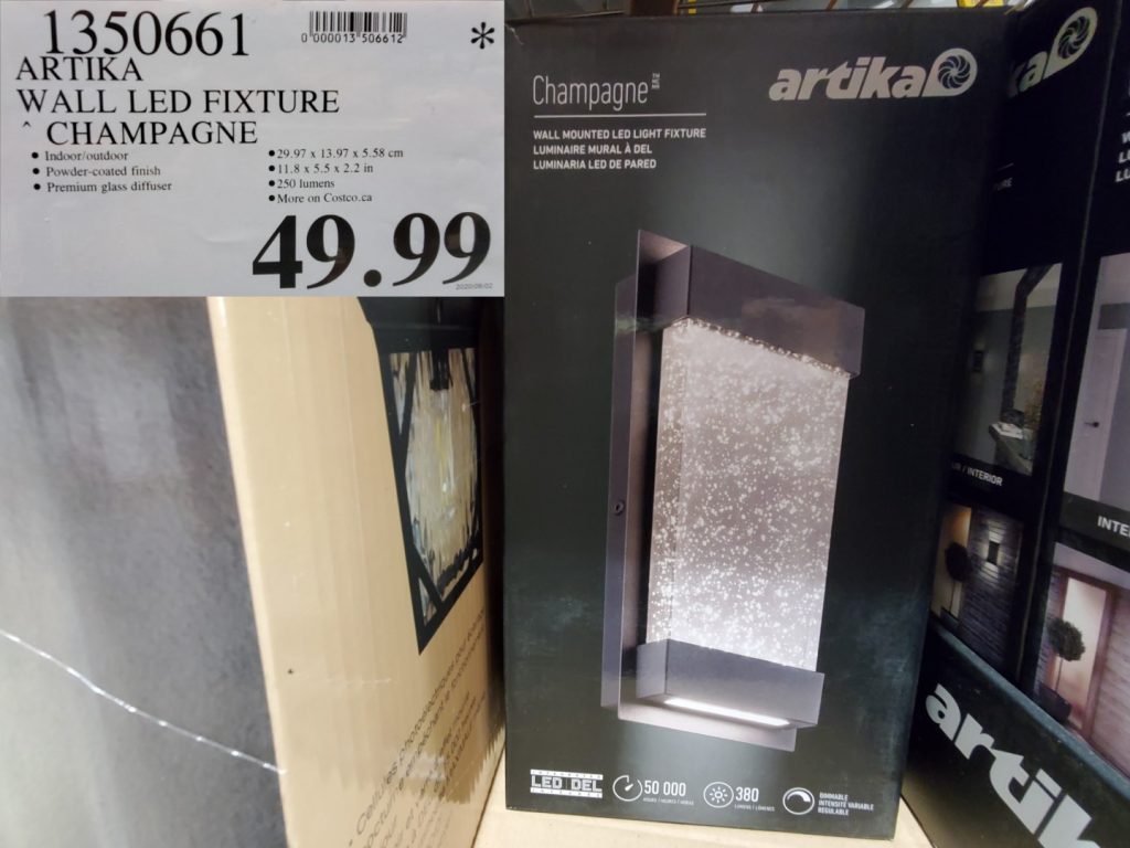 1350661 ARTIKA WALL LED FIXTURE CHAMPAGNE 49 99 Costco East Fan Blog