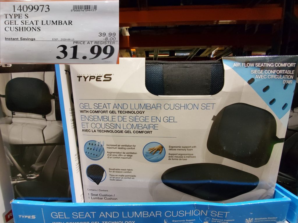 1409973 TYPE S GEL SEAT LUMBAR CUSHIONS 8 00 INSTANT SAVINGS EXPIRES ON