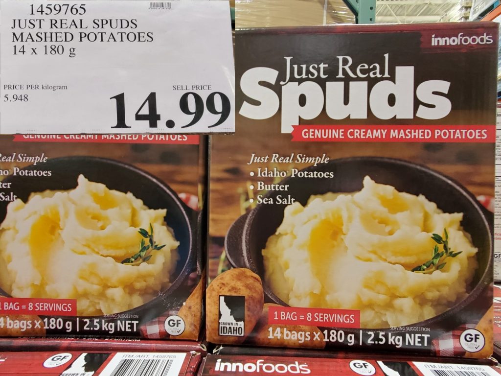 1459765 JUST REAL SPUDS MASHED POTATOES 14 x 180 g 14 99 Costco East Fan Blog