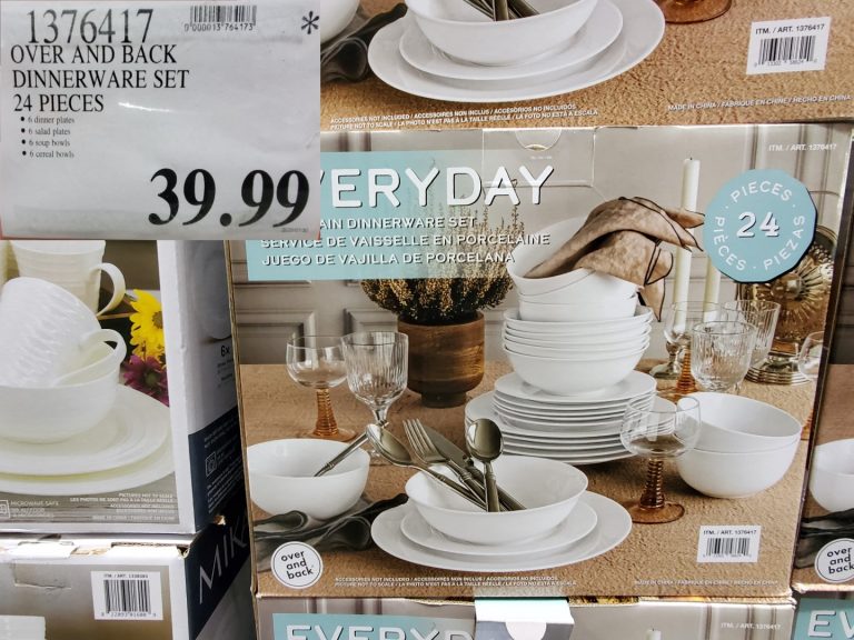 1376417 OVER AND BACK DINNERWARE SET 24 PIECES 39 99 Costco East Fan Blog