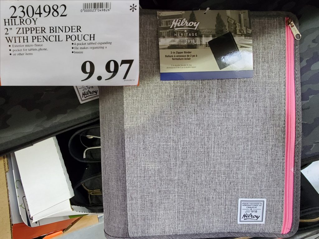 2304982 HILROY 2 ZIPPER BINDER WITH PENCIL POUCH 9 97 Costco East Fan Blog