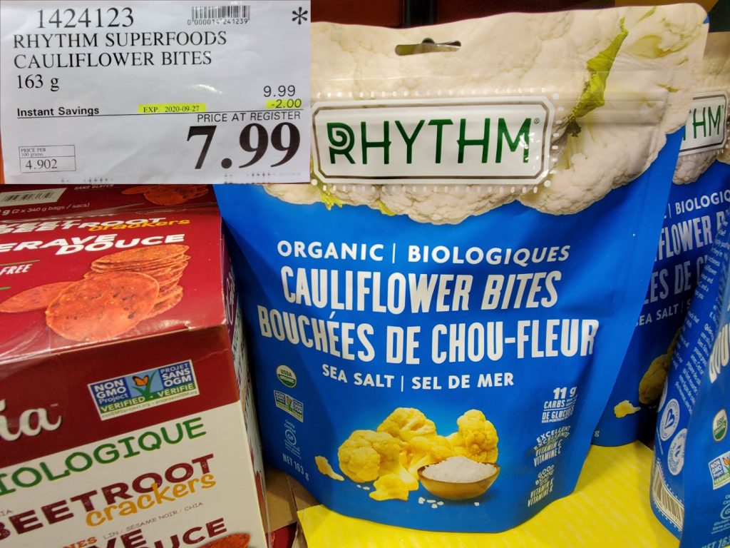 1424123 RHYTHM SUPERFOODS CAULIFLOWER BITES 163 G 2 00 INSTANT SAVINGS
