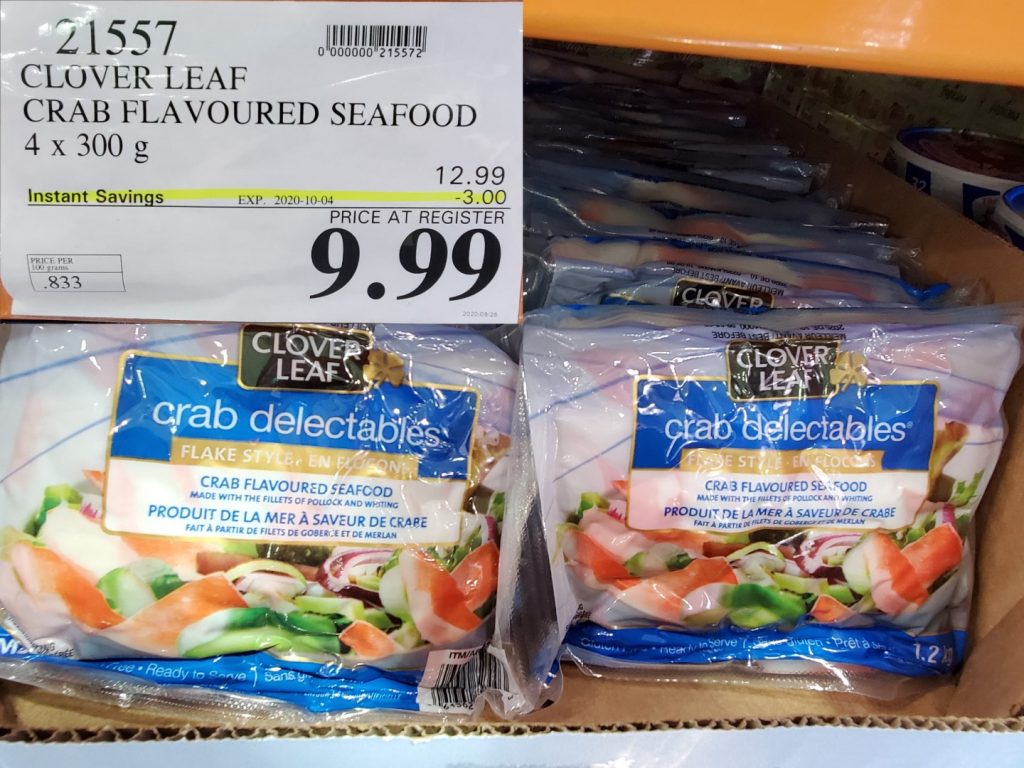 21557 CLOVER LEAF CRAB FLAVOURED SEAFOOD 4 x 300 g 3 00 INSTANT SAVINGS