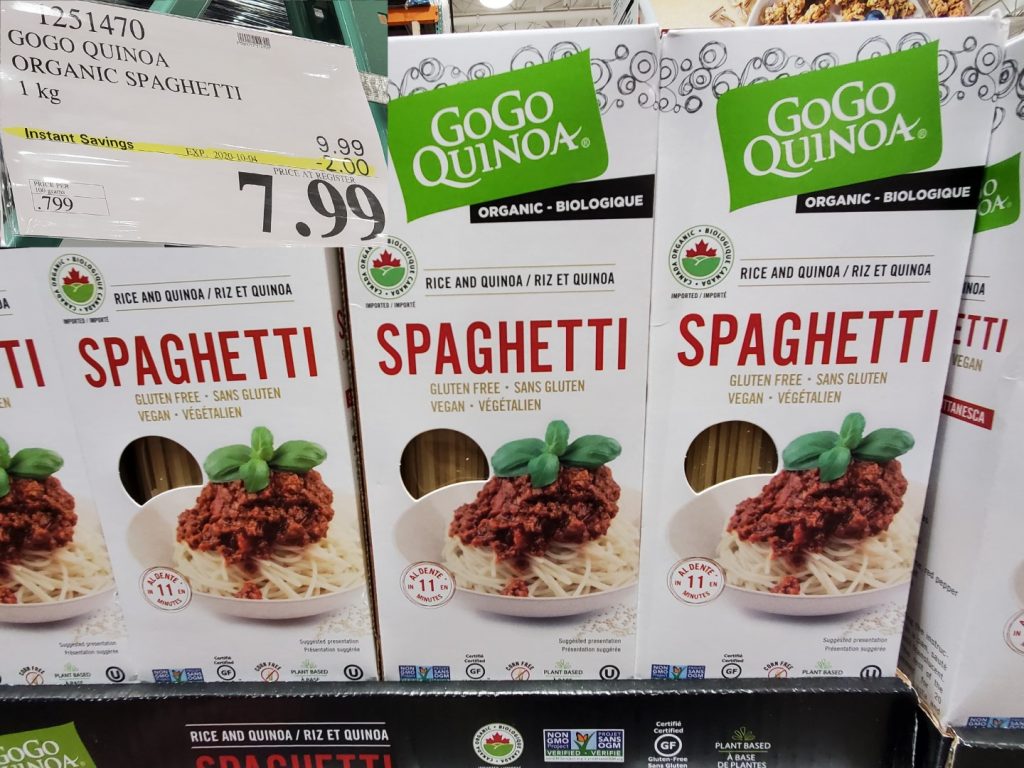 1251470 GOGO QUINOA ORGANIC SPAGHETTI 1 kg 2 00 INSTANT SAVINGS EXPIRES