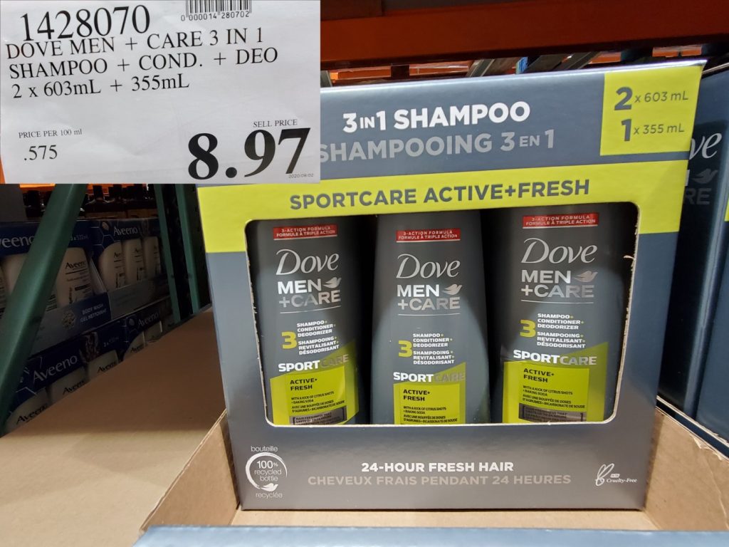 1428070 DOVE MEN CARE 3 IN 1 SHAMPOO COND DEO 2 X 603 ML 355 ML 8 97