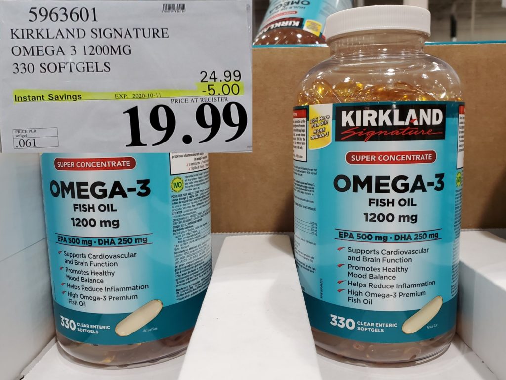5963601 KIRKLAND SIGNATURE OMEGA 3 1200MG 330 SOFTGELS 5 00 INSTANT