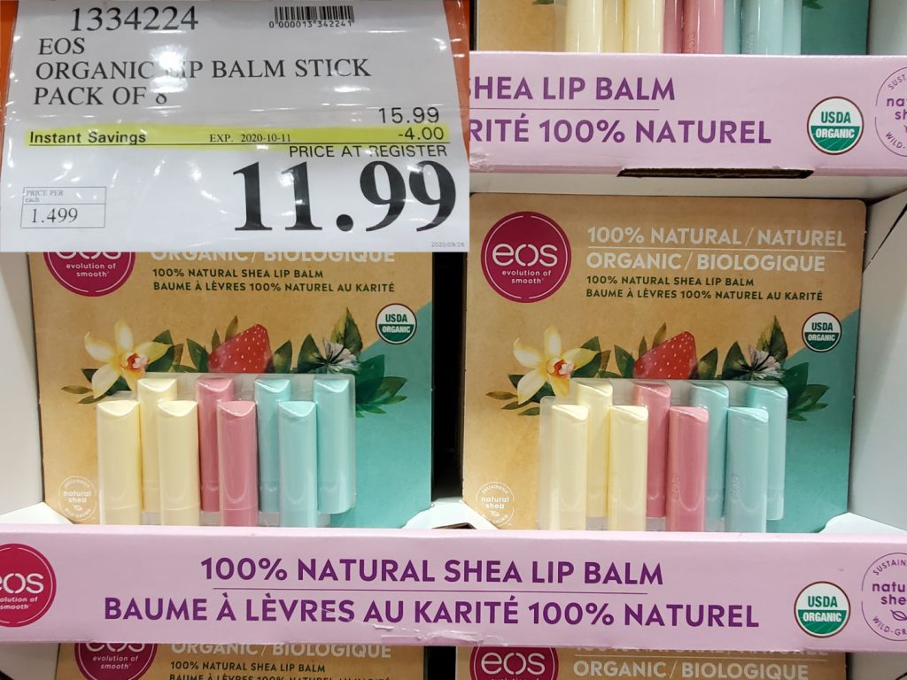 1334224 EOS ORGANIC LIP BALM STICK PACK OF 8 4 00 INSTANT SAVINGS