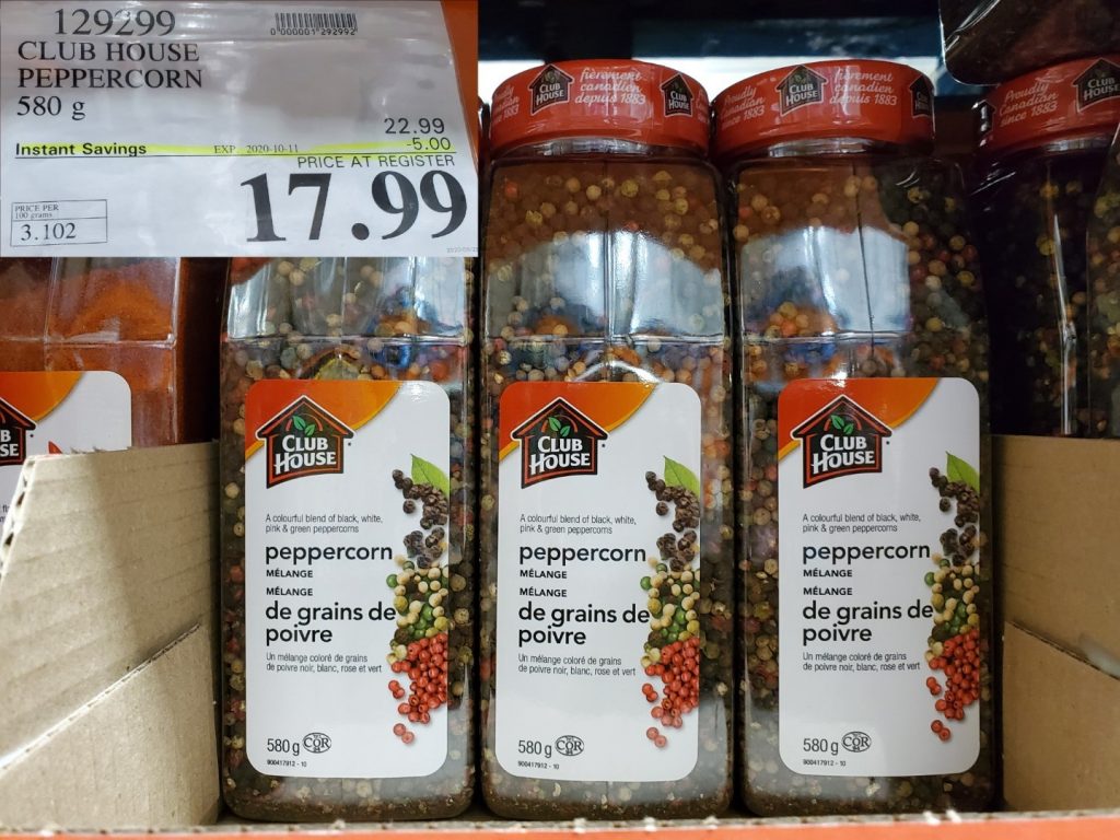 129299 CLUB HOUSE PEPPERCORN 580 G 5 00 INSTANT SAVINGS EXPIRES ON 2020