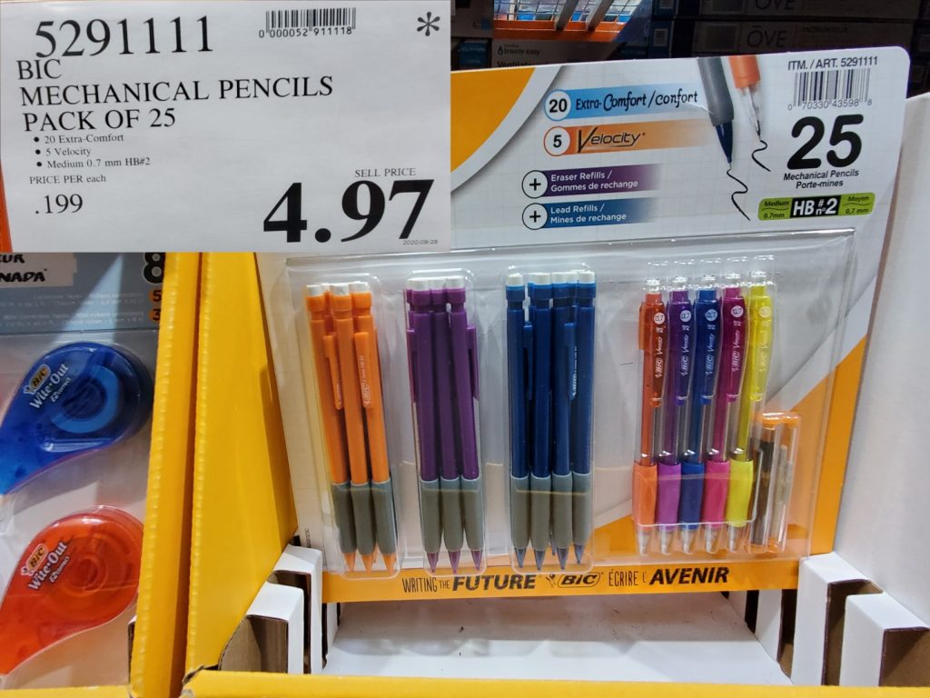 5291111 BIC MECHANICAL PENCILS PACK OF 25 4 97 Costco East Fan Blog