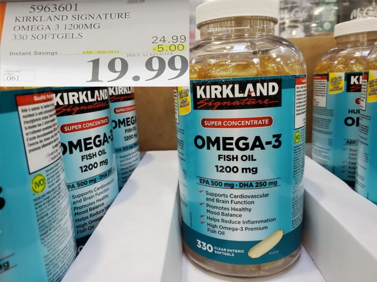 5963601 KIRKLAND SIGNATURE OMEGA 3 1200MG 330 SOFTGELS 5 00 INSTANT