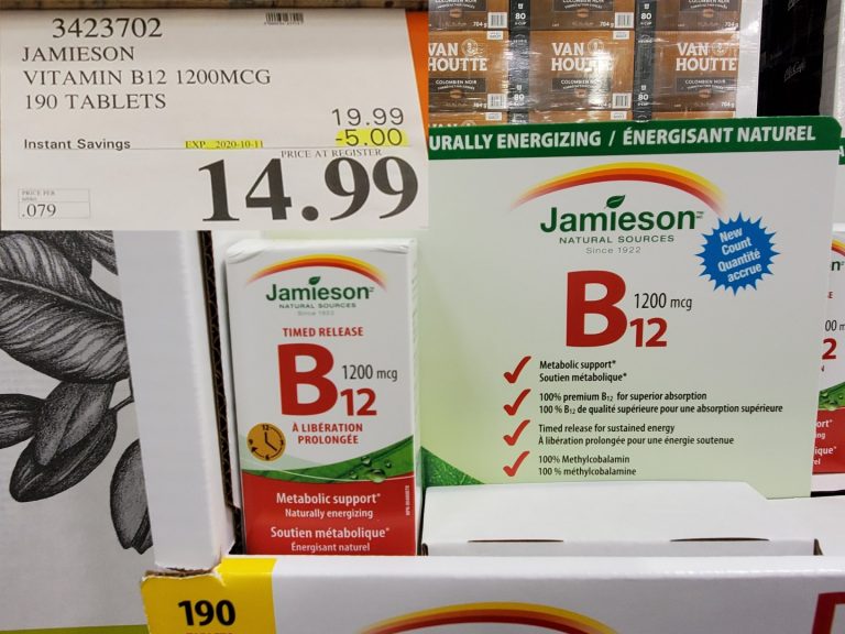 3423702 JAMIESON VITAMIN B12 1200MCG 190 TABLETS 5 00 INSTANT SAVINGS
