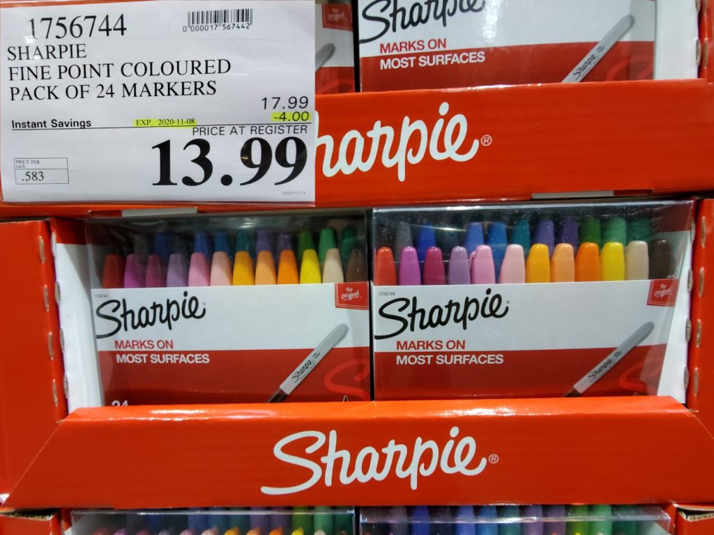 1756744 SHARPIE FINE POINT COLOURED PACK OF 24 MARKERS 4 00 INSTANT SAVINGS EXPIRES ON 2020 11