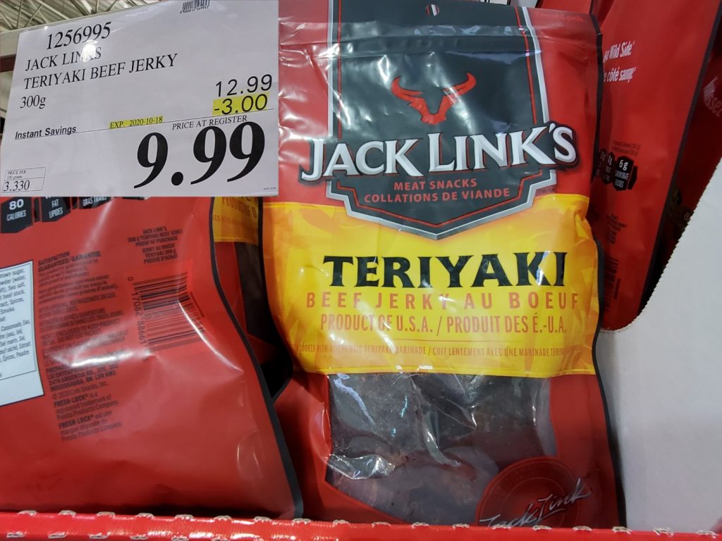 1256995 JACK LINKS TERIYAKI BEEF JERKY 300G 3 00 INSTANT SAVINGS