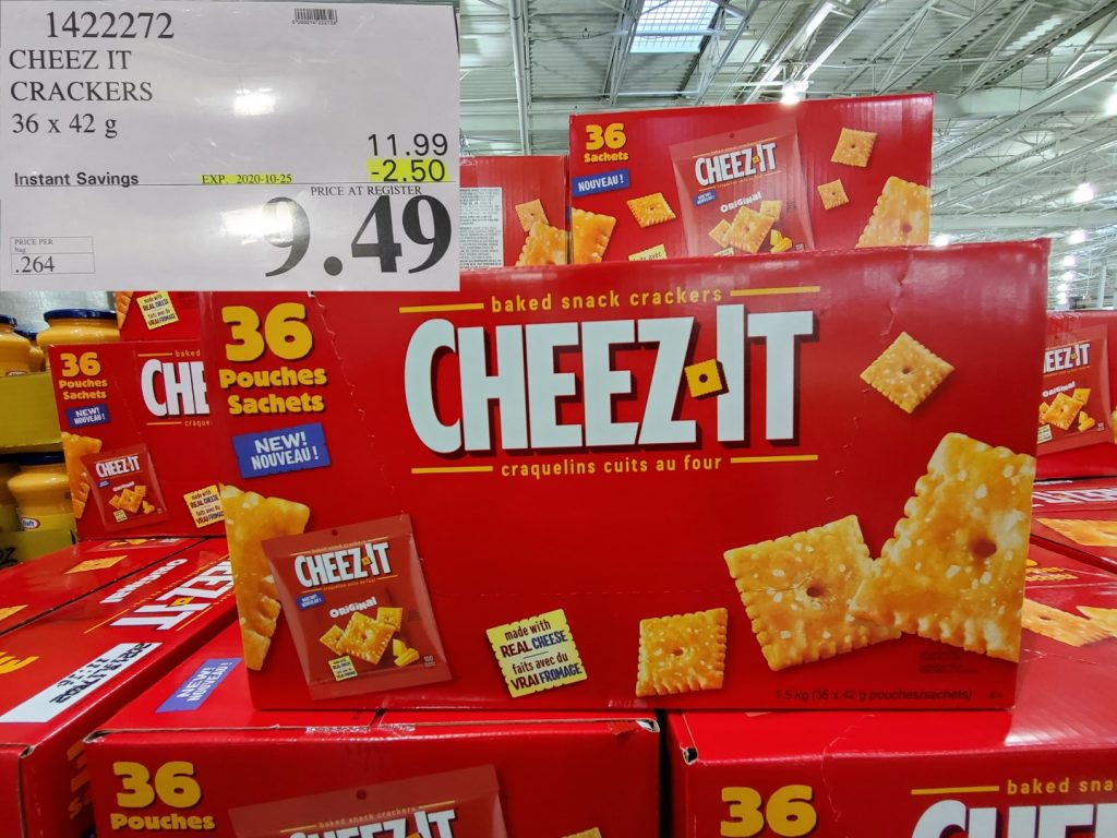 1422272 CHEEZ IT CRACKERS 36 x 42 g 2 50 INSTANT SAVINGS EXPIRES ON