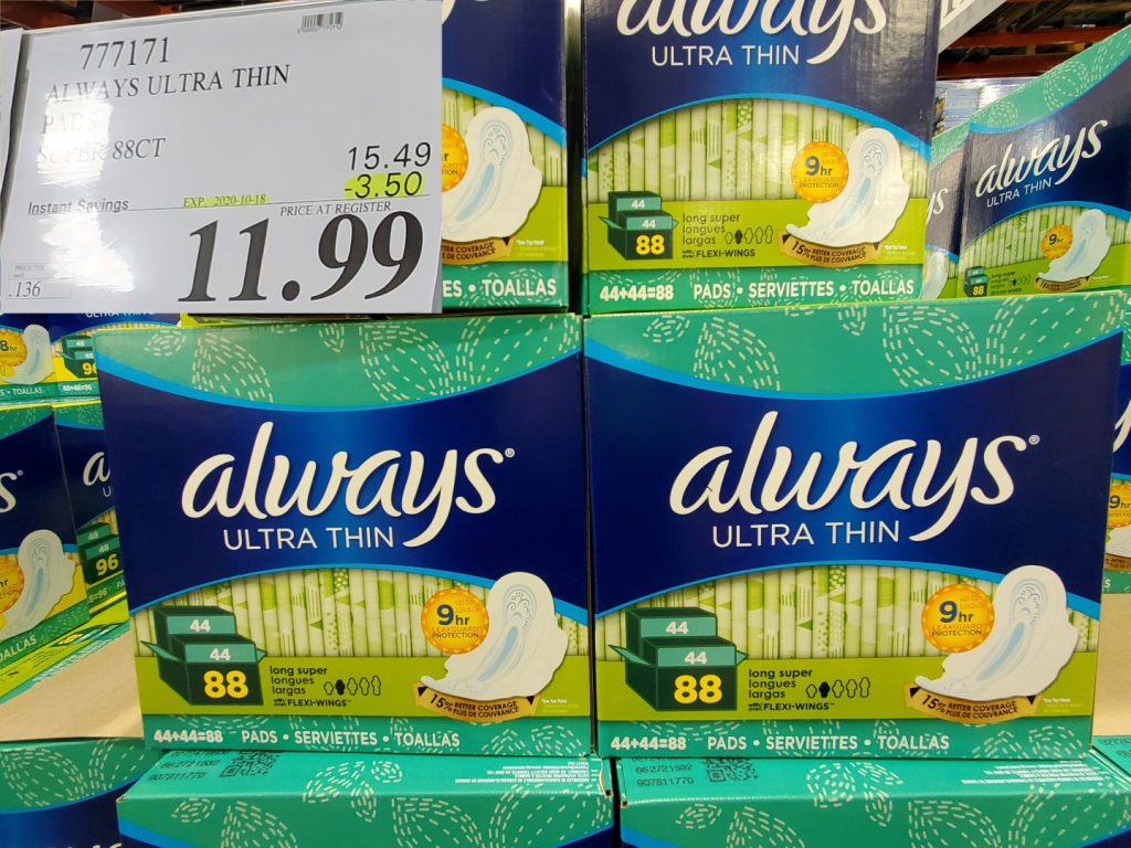 777171 ALWAYS ULTRA THIN PADS SUPER 88CT 3 50 INSTANT SAVINGS EXPIRES
