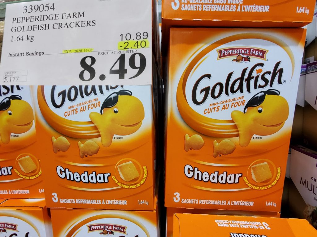 339054 PEPPERIDGE FARM GOLDFISH CRACKERS 1 64 KG 2 40 INSTANT SAVINGS
