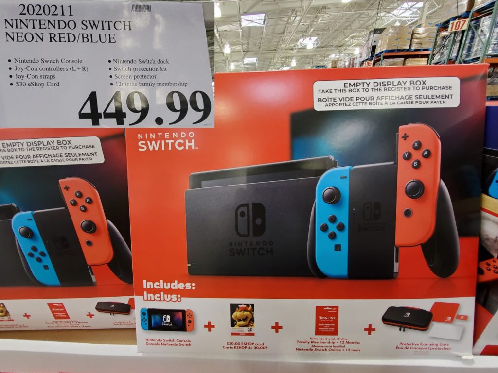 2020211 NINTENDO SWITCH NEON RED BLUE 449 99 Costco East Fan Blog