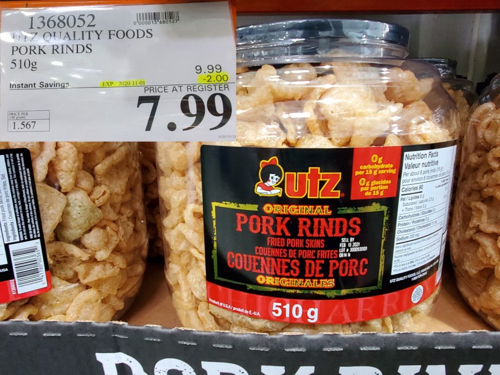 1368052 UTZ QUALITY FOODS PORK RINDS 510G 2 00 INSTANT SAVINGS EXPIRES
