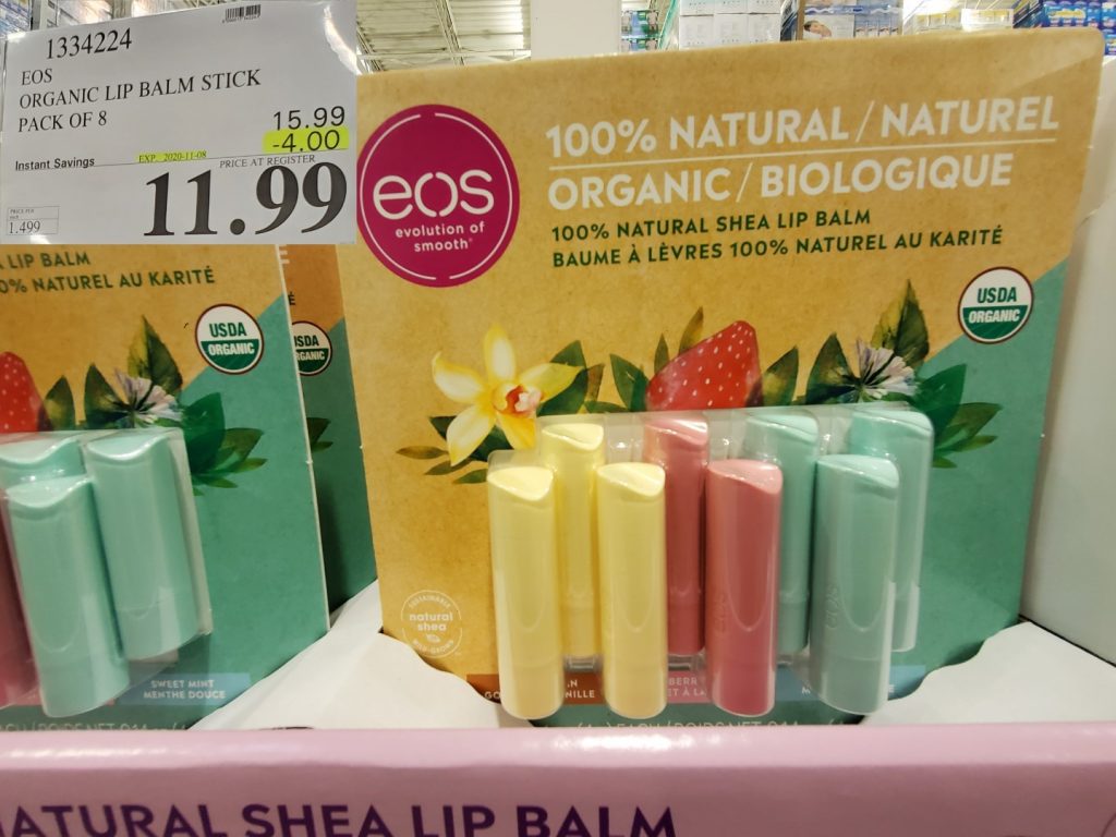 1334224 EOS ORGANIC LIP BALM STICK PACK OF 8 4 00 INSTANT SAVINGS