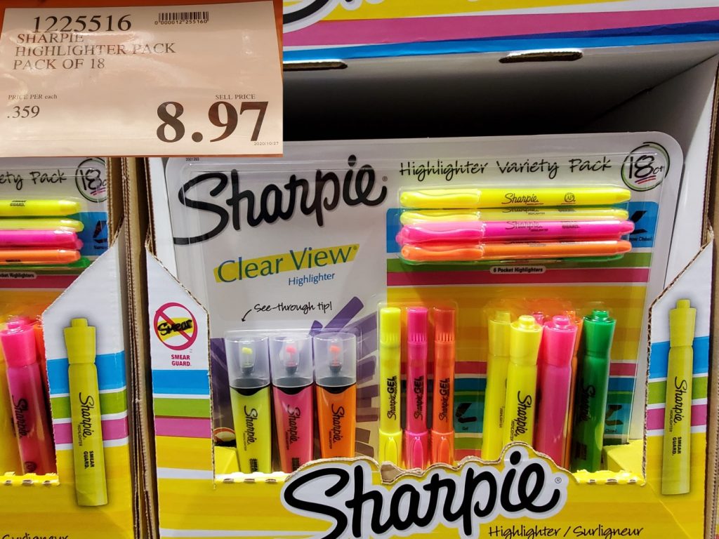 1225516 SHARPIE HIGHLIGHTER PACK PACK OF 18 8 97 Costco East Fan Blog