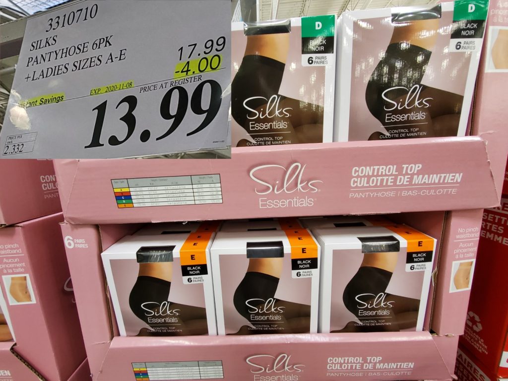 3310710 SILKS PANTYHOSE 6PK LADIES SIZES A E 4 00 INSTANT SAVINGS