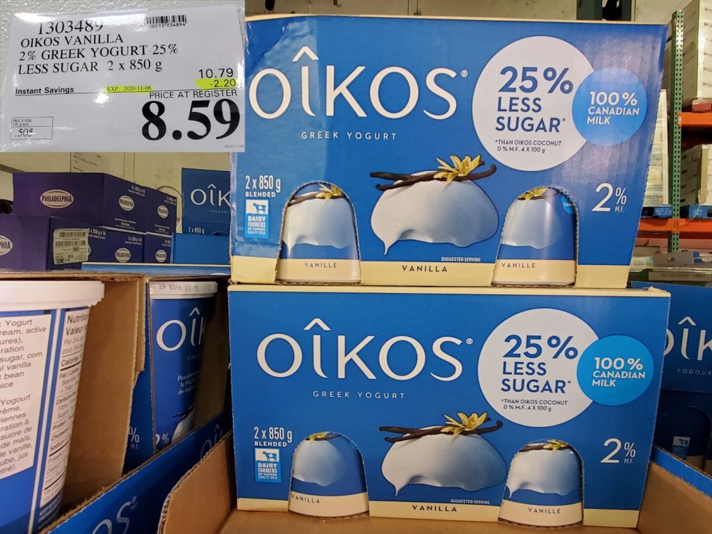 1303489 OIKOS VANILLA 2 GREEK YOGURT 25 LESS SUGAR 2 X 850g 2 20 1303489-oikos-vanilla-2-greek-yogurt-25-less-sugar-2-x-850g-2-20