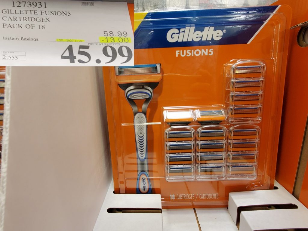 1273931 GILLETTE FUSION5 CARTRIDGES PACK OF 18 13 00 INSTANT SAVINGS