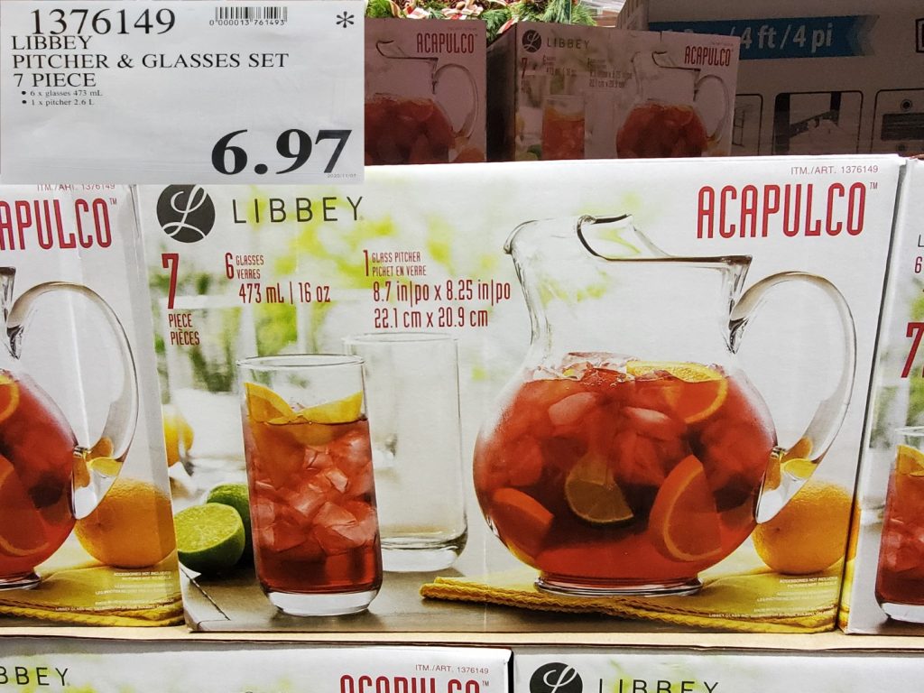 1376149 LIBBEY PITCHER GLASSES SET 7 PIECE 6 97 Costco East Fan Blog