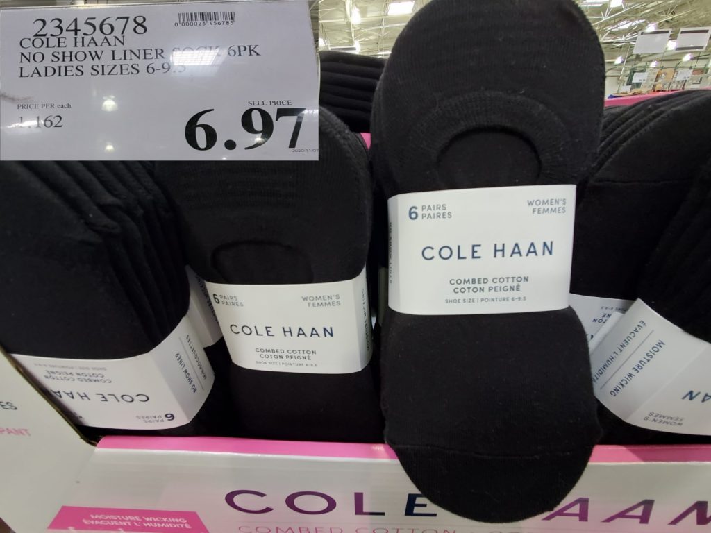 2345678 COLE HAAN NO SHOW LINER SOCK 6PK LADIES SIZES 6 9 5 6 97