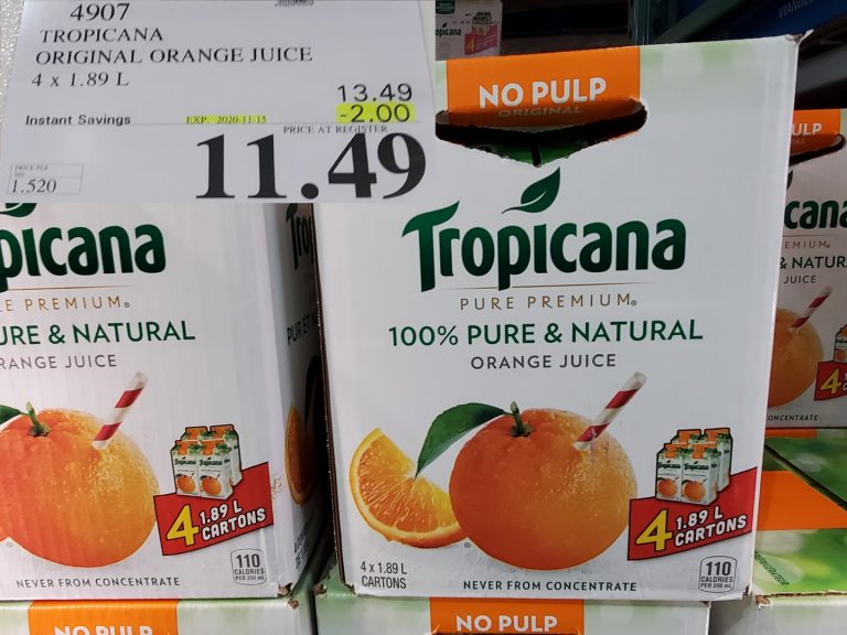 4907 Tropicana Original Orange Juice 4 X 1 89 L 2 00 Instant Savings