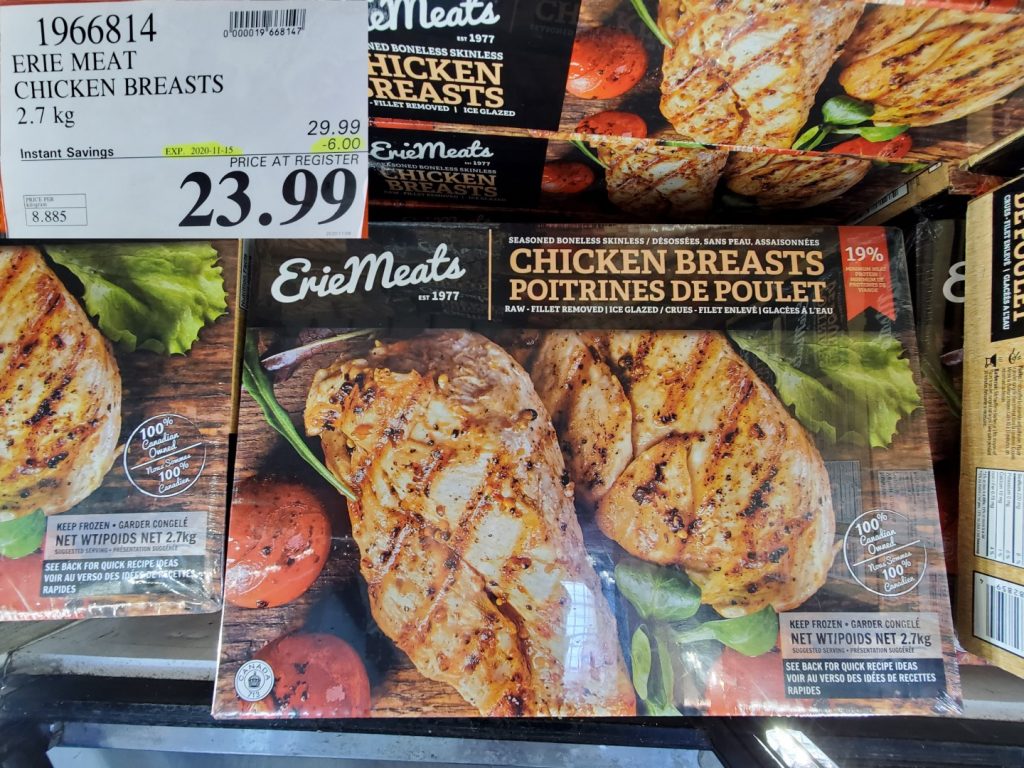 1966814 ERIE MEAT CHICKEN BREASTS 2 7KG 6 00 INSTANT SAVINGS EXPIRES ON 2020 11 15 23 99