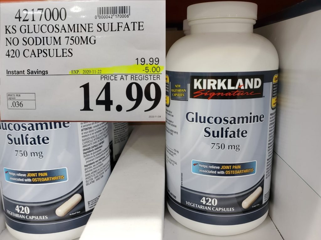 4217000 KS GLUCOSAMINE SULFATE NO SODIUM 750MG 420 CAPSULES 5 00