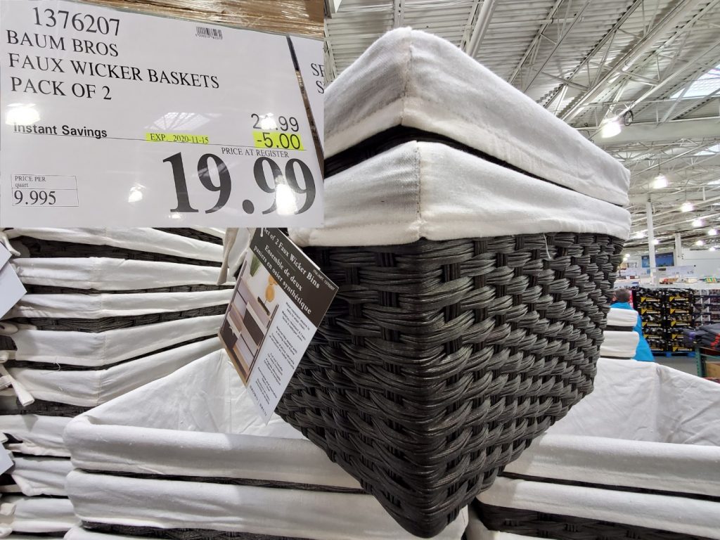 1376207 BAUM BROS FAUX WICKER BASKETS PACK OF 2 5 00 INSTANT SAVINGS