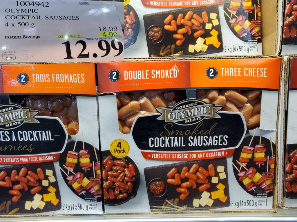 1004942 OLYMPIC COCKTAIL SAUSAGES 4 X 500 G 4 00 INSTANT SAVINGS