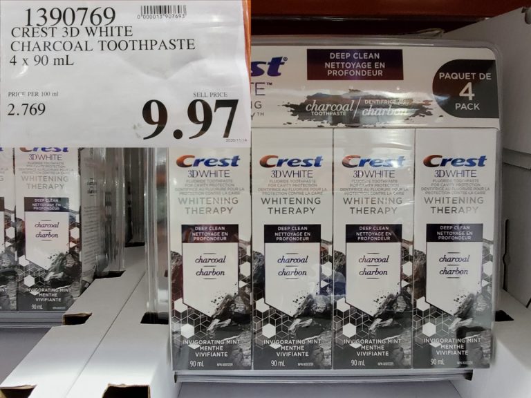 1390769 CREST 3D WHITE CHARCOAL TOOTHPASTE 4 x 90 mL 9 97 Costco East