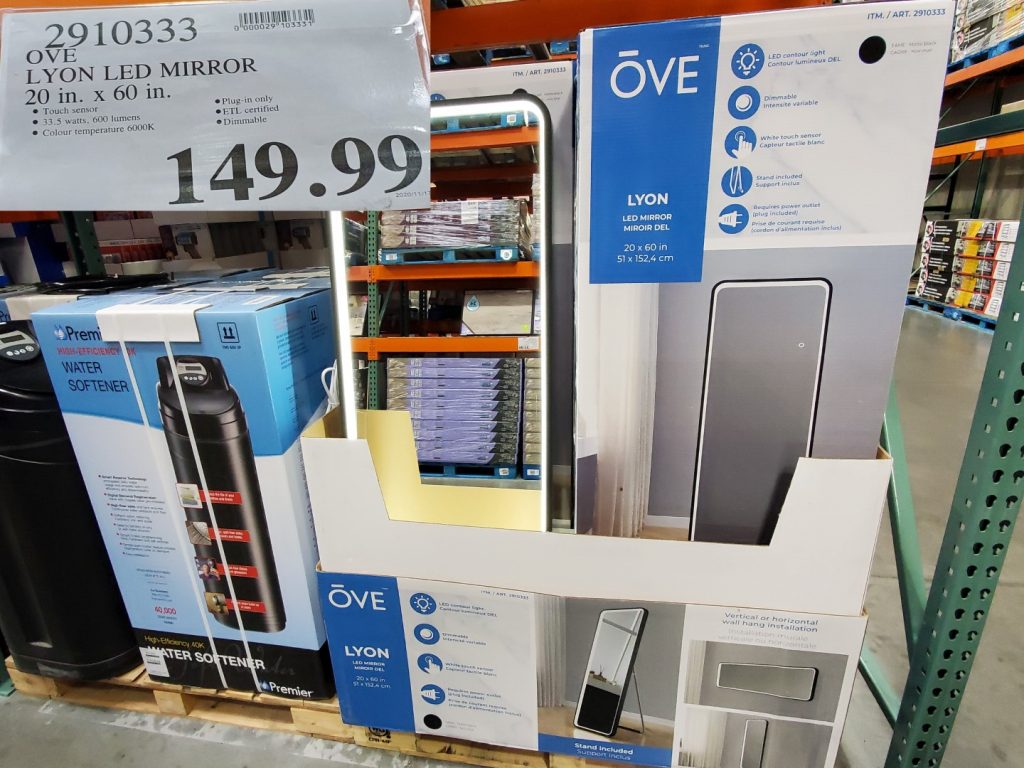 2910333 OVE LYON LED MIRROR 20 IN X 60 IN 149 99 Costco East Fan Blog
